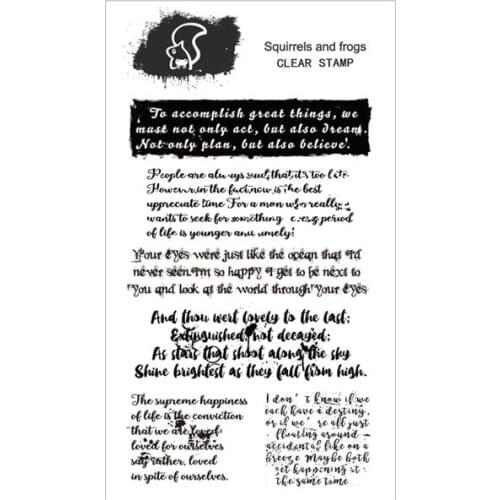 Famous aphorisms theme pattern transparent silicone clear stamp for scrapbooking DIY craft decoration soft stamp background base