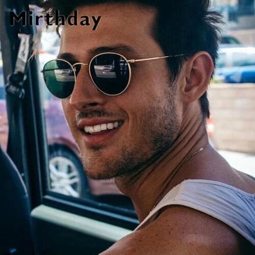 Vintage Round Sunglasses Women Men Luxury Brand Small Size Oversized lens Mirror Sunglasses Lady Cool Retro Eyewear Female