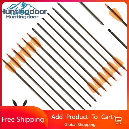 2020 Hot sale 6Pcs/12Pcs/24Pcs Huntingdoor Pure Carbon Crossbow Arrows 15inch Outdoor Archery Shooting Crossbow Hunting