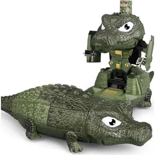 Transformation Electric Crocodile Universal Transform Animal Car With Light Music Deformation Robot Toy Kids Gift