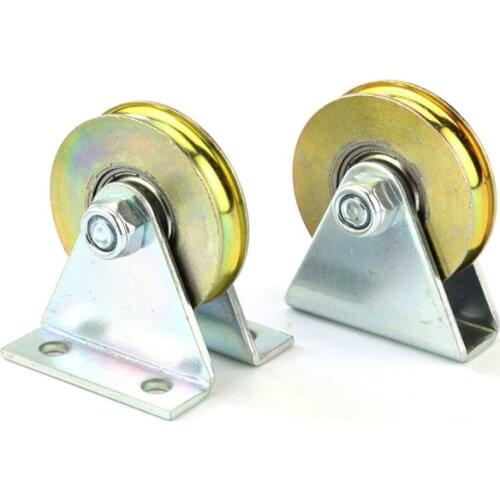 Triangle Bracket L / U Type Grooved Wheel Bearing Wire Rope Pulley Lifting Wheel Bearing With Base