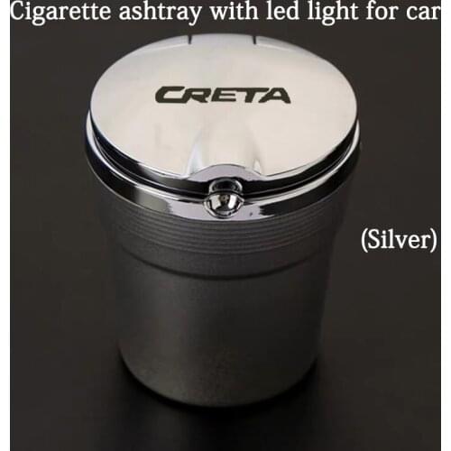 Universal Car ashtray with LED light cigarette Ashtray for car smoke Cigarette for Hyundai creta ix25 2020 2019 2018 accessories