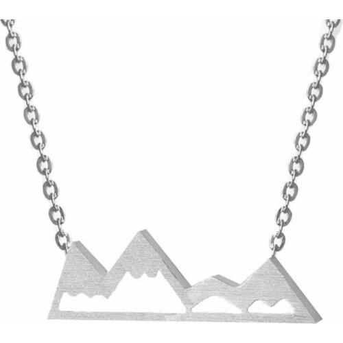 GORGEOUS TALE Dainty Necklace Stainless Steel Jewelry Gold Color Chains For Men Vintage Mountain Necklace For Women Maxi Colar