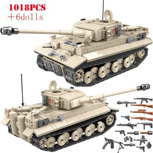 WW2 Military German 131 Tiger Tanks Building Blocks Soldier Figures Weapon Army Bricks Educational Toys For Children Kids Gifts