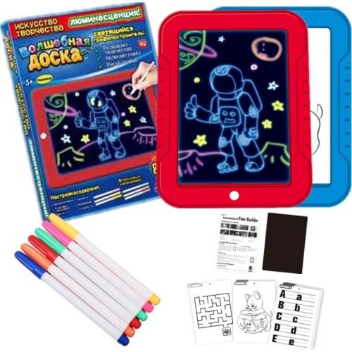 3D Magic Drawing Pad LED Light Luminous Board with Watercolor Pen Intellectual Developmen Toy Children Painting Learning Tool
