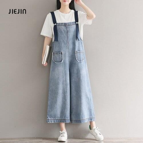 Wide Leg Jeans Rompers Womens Jumpsuit Loose Casual Denim Overalls For Women Long Jumpsuit Jeans Rompers Plus Size S-3XL