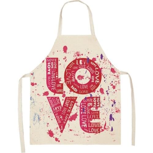 Love pattern Women kitchen apron Men kitchen apron aprons for women goods for home kitchen customizable apron House cleaning