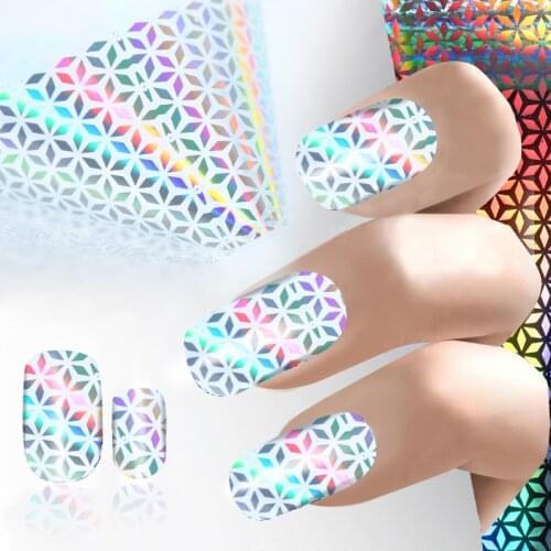 1 pc 4*100CM Nail Foils Laser Transparent Shattere Nail Art Transfer Foil Transfer Sticker Paper