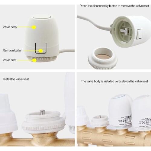 1Pcs NC 230V 2W Electric Thermal Actuator Floor Heating Valve Manifold