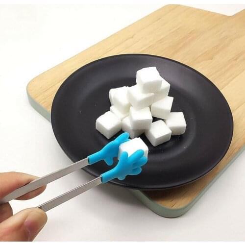 1pc Steel Heat Resistant Kitchen Tong Small Tools Accessories Tongs Bread BBQ Tools Ice Kitchen Non-Slip Tong Sil P5T2