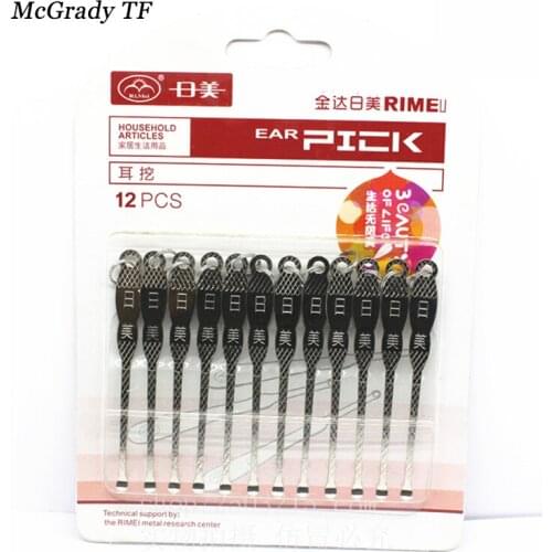 12PCS/SET Stainless Steel Traditional Earwax Spoon Curette Remover Ear Scoop Spoon Clean Tool Ear Cleaner