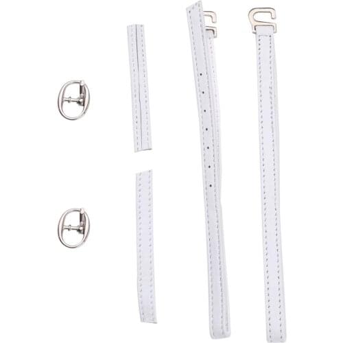 2 Pairs Non-slip High Heel Straps for with Detachable Leather Buckle for Women High Heels Shoes Faux Leather Straps for (White)