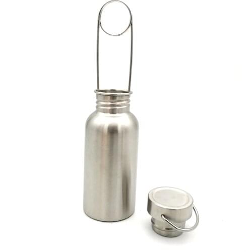 350ml/500ml/750ml Outdoor Camping Hiking Traveling Picnic Survival Stainless Steel Hook Hanging Cooking Cup Water Bottle