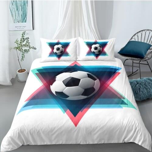 3D Duvet Cover Set Bedding Sets Comforter Cases and Pillow Covers Double Single Full Twin Size Football Design White Bed Linens