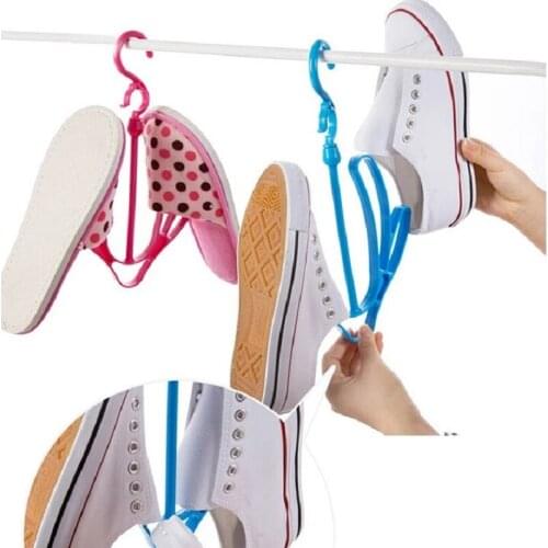 5pcs Drying Shoes Hanger Rack Save Space Organizer Drying Hanger Balcony Shoe Rack Hook Windproof Hanger Drying Rack