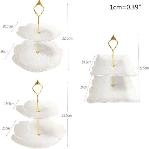 94PF Premium Quality Macaroon Display Stand Food Grade Plastic Double Layers Round Flower Shape Easy Use Durable Party Gift