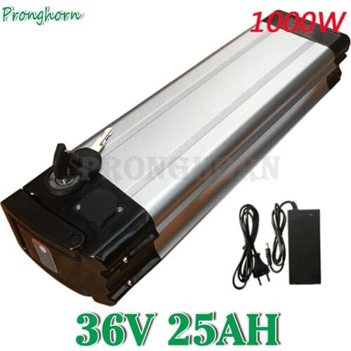 1000W 36V 25Ah Electric Bike Bicycle Battery Pack 500W 36 V 10Ah 13Ah 15Ah Silver Fish Lithium 18650 Bateria With 42V 5A charger