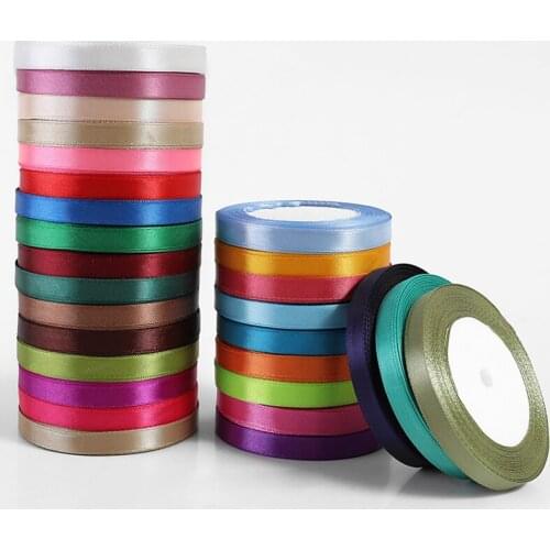 10mm Satin Ribbons DIY Wedding Birthday Party Artificial Silk Roses Crafts Supplies Sewing Acces Scrapbooking Material 25Yards