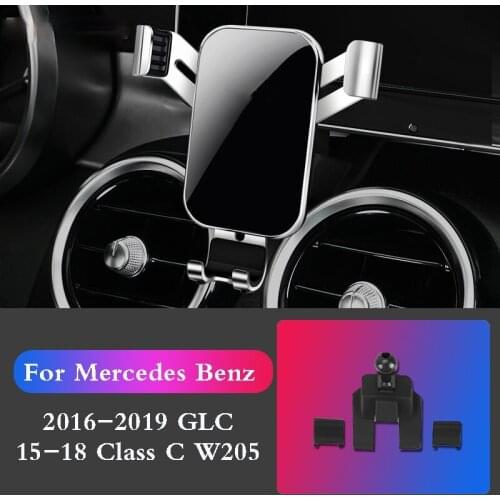 Car Phone Holder Mounts Stand GPS Gravity Navigation Bracket For Mercedes Benz W205 X253 Class C GLC 2015-2018 Car Accessories