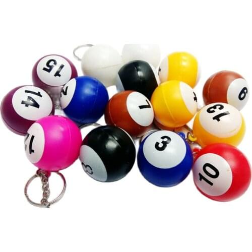 1pc Plastic pool billiard number ball key ring keychain VINTAGE Charms chain Retro Fashion Party Birthday Pinata Game Gift Prize