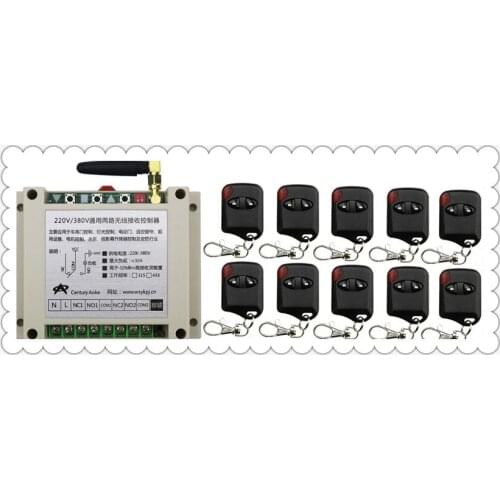 New DC12V 24V 36V 48V 10A 2CH Wireless RF Remote Control Switch 10 cat eye Transmitter+1Receiver for Appliances Gate Garage Door