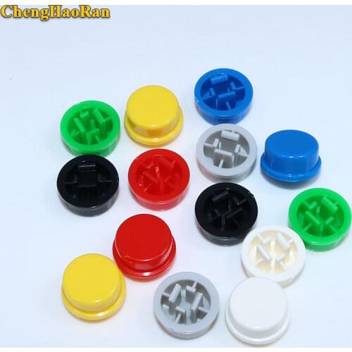 ChengHaoRan 7 colors each 10pcs (70pcs) Round Switch Cap A24 Can Be Used with 12*12*7.3 Switch Button Cap