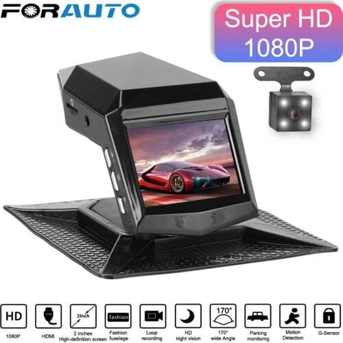 Cycle Recording HD Night Vision Dual Lens Car DVR Car Electronics Driving Recorder 1080P 2 Inch Video Recorder Center Console
