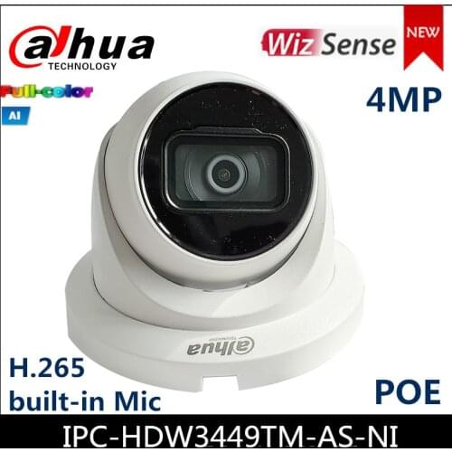 Dahua Dahua Full-color series IP Camera IPC-HDW3449TM-AS-NI 4MP Lite AI Eyeball Network Camera H.265 poe Camera