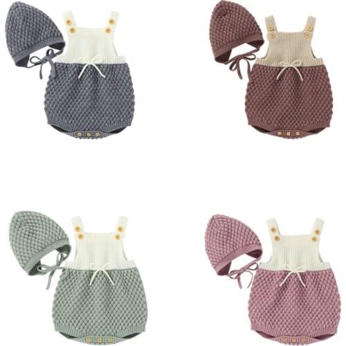 Cathery Baby Boy Girls Clothes Bodysuit Toddler Jumpsuit Candy Color Knitted Baby Clothes Infant Boys Warm Soft Overalls Outfits