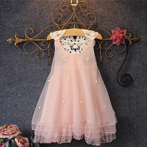 Children princess dress girls costumes Summer sleeveless Kids dress for girls clothes Baby girls Lace dresses Party Ball Gown