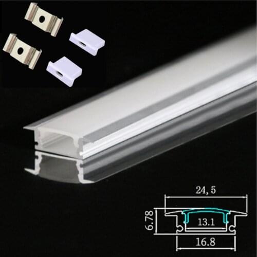 DHL 10-100PCS 1m Recessed LED aluminum profile Led Line light 3528 5050 5630 hard/soft led strip,milky cover aluminum channel