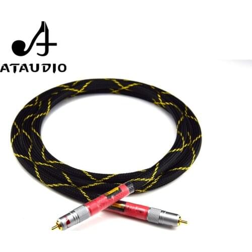 ATAUDIO 8N OFC Ortofon Hifi Coaxial Cable High Quality DAC 75ohm hifi Digital RCA Cable 1m long