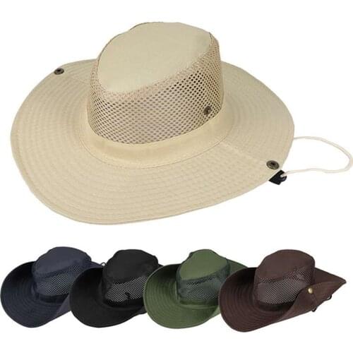 Summer Breathable Mesh Fishing Caps Unisex Outdoor UV Protection Sun Cap Hiking Camping Travel Fishing Hat