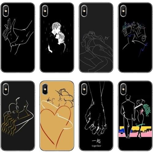 Minimalist line sexy couple For LG G5 G6 G7 Q6 Q7 Q8 Q9 V30 X Power 2 3 Nokia 6 7 8 9 For OnePlus 3T 5T 6T cover case