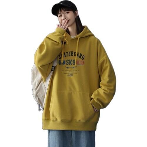 Fashion Hoodies Neutral Style Hooded Spring New Drawstring Pullover Letter Print Casual Top W54