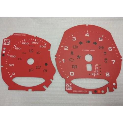 Dashboard Instrument Overlay Red for Porsche 718 Boxster/S 982 Cayman Cluster Speed Gauge Faces 300KM/H