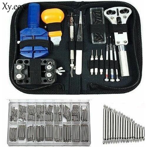 New Watch Repairt Kit Set + 360pcs Steel Spring Bars 8-25mm Watchmaker Tool