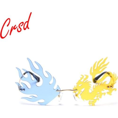 New Personality Frameless Concave Sunglasses Men and Women Prom Party Dragon and Phoenix Glasses Fashionable Sunglasses Women