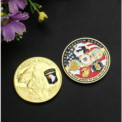 U.S. Military Commemorative Coin Army Eagle Head Five Military Nations American Eagle Naval and Army Commemorative Coins Collect