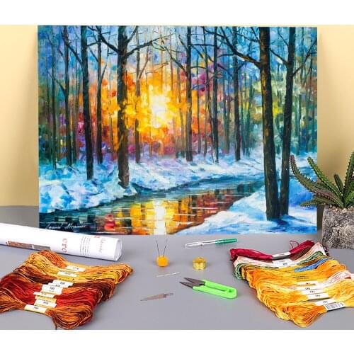 Melting Emotions Printed 11CT Cross Stitch Embroidery Complete Kit DMC Threads Painting Handmade Handiwork Sewing Different