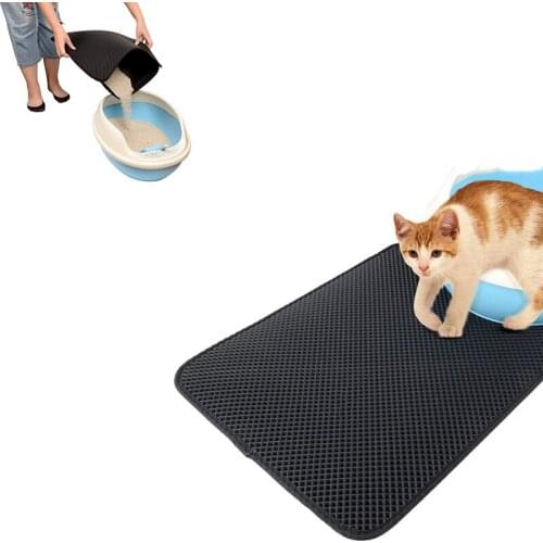 Cat Litter Mat Honeycomb Double Layer Waterproof Urine Proof Trapping Mat for Hooded/Furniture Litter Boxes Easy Clean Scatter
