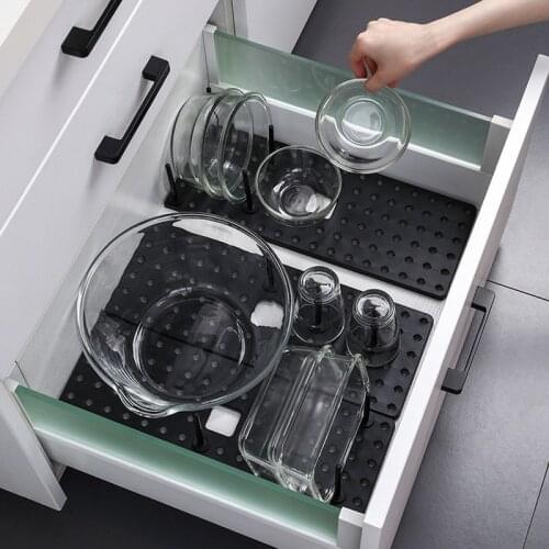 Dish Drain Rack Kitchen Shelf Organizer Retractable Storage Drain Dish Rack Space Saver Drain Shelf Pantry Organizer Plate Tray