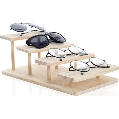 Rasalhaguer Assembleable Bamboo 4 Layers Options Sunglasses Stand Glasses Display Jewelry Holder Bracelet Watches Show Product