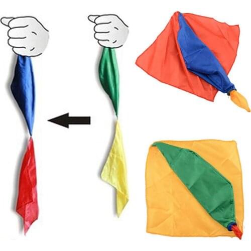 Change Color Silk Scarf Magic Trick Joke Props Tools Magician Supplies Toys