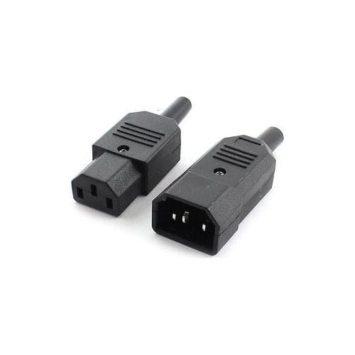 Pair IEC C14 Male + C13 Female Inline Rewirable Power Connector AC 250V 10A