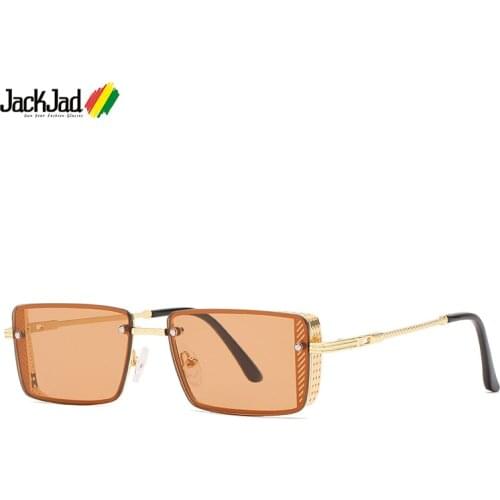 JackJad 2021 Fashion Stylish SteamPunk Square Style Sunglasses Cool Metal Side Shield Brand Design Sun Glasses Oculos De Sol 501