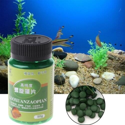 High Purity Spirulina Tablets Fish Shrimp Food for Aquarium Fish Pill Algae Supplies Drop Ship