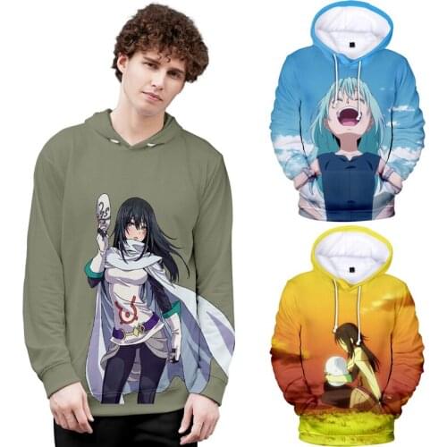 Anime That Time I Got Reincarnated as a Slime Hoodies 3D Printing Long Sleeve Hooded Jackets Tops Coats Women Men Autumn Spring