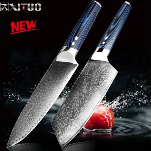 XITUO Chef Knife Damascus Steel vg10 Japanese Knife Sashimi Santoku Tool Blue Kitchen Accessories For Sale New Hot