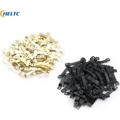 100pcs/lot BGolden Silver Black Sawtooth Picture Frame Hanger Hanging Photo Wall Oil Painting Mirror Saw Tooth Hooks With Screws